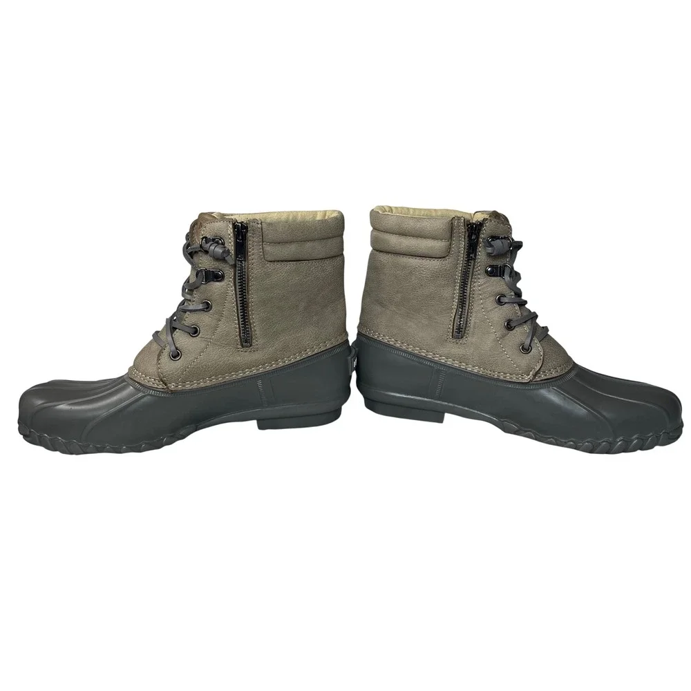 Nautica‎ Women's Waterproof Duck Boots Taupe Zip Lace Up Size 11